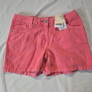 NEXT Girls Pink Denim Shorts Adjustable Waist 12 Barbiecore Coquette Cowgirl